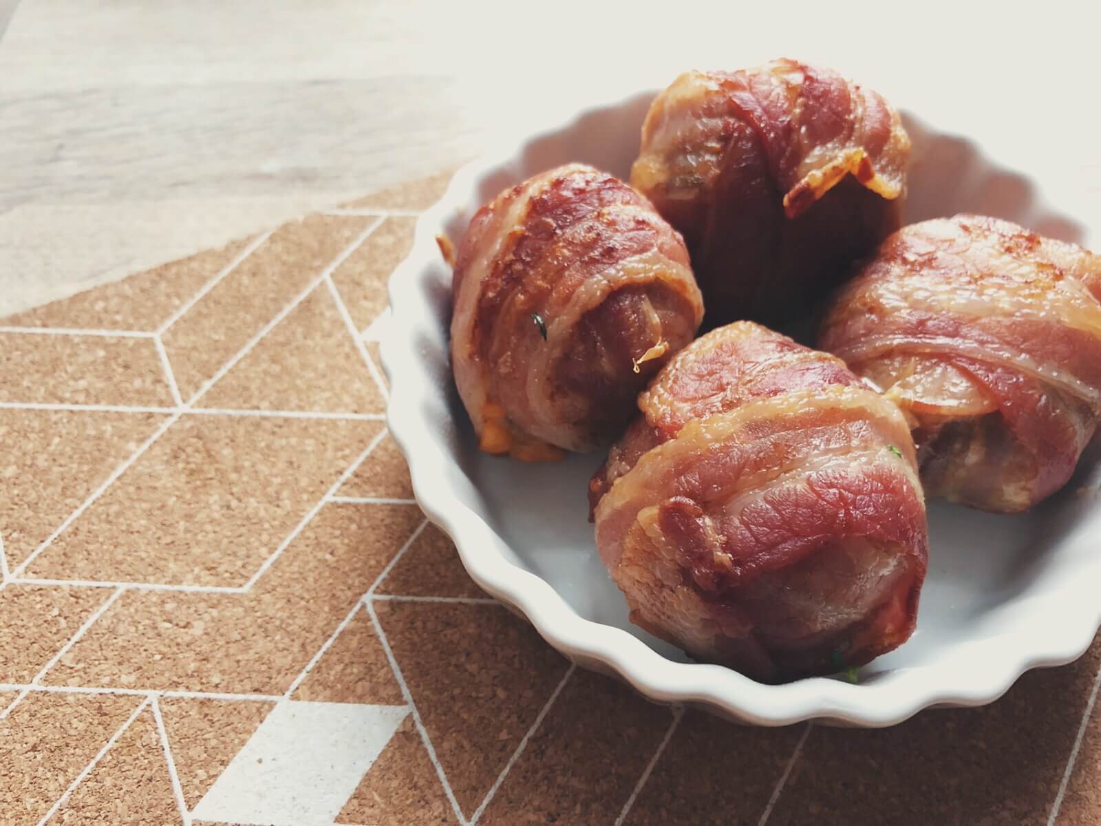 fyldte champignon med bacon opskrift