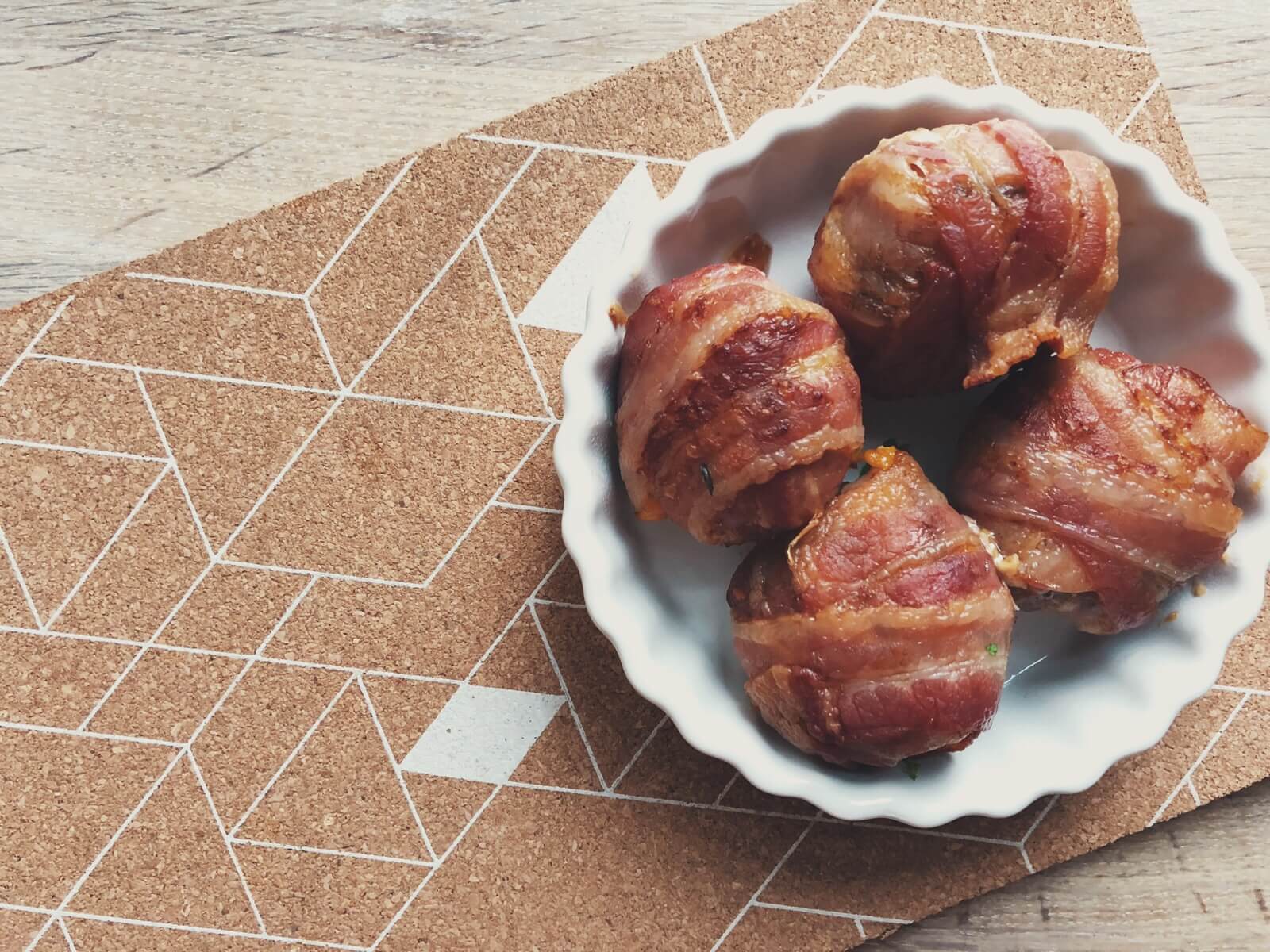 fyldte champignon med cheddar og bacon