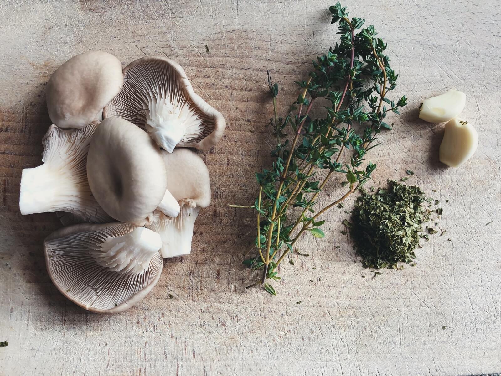 østershatte med urter ingredienser
