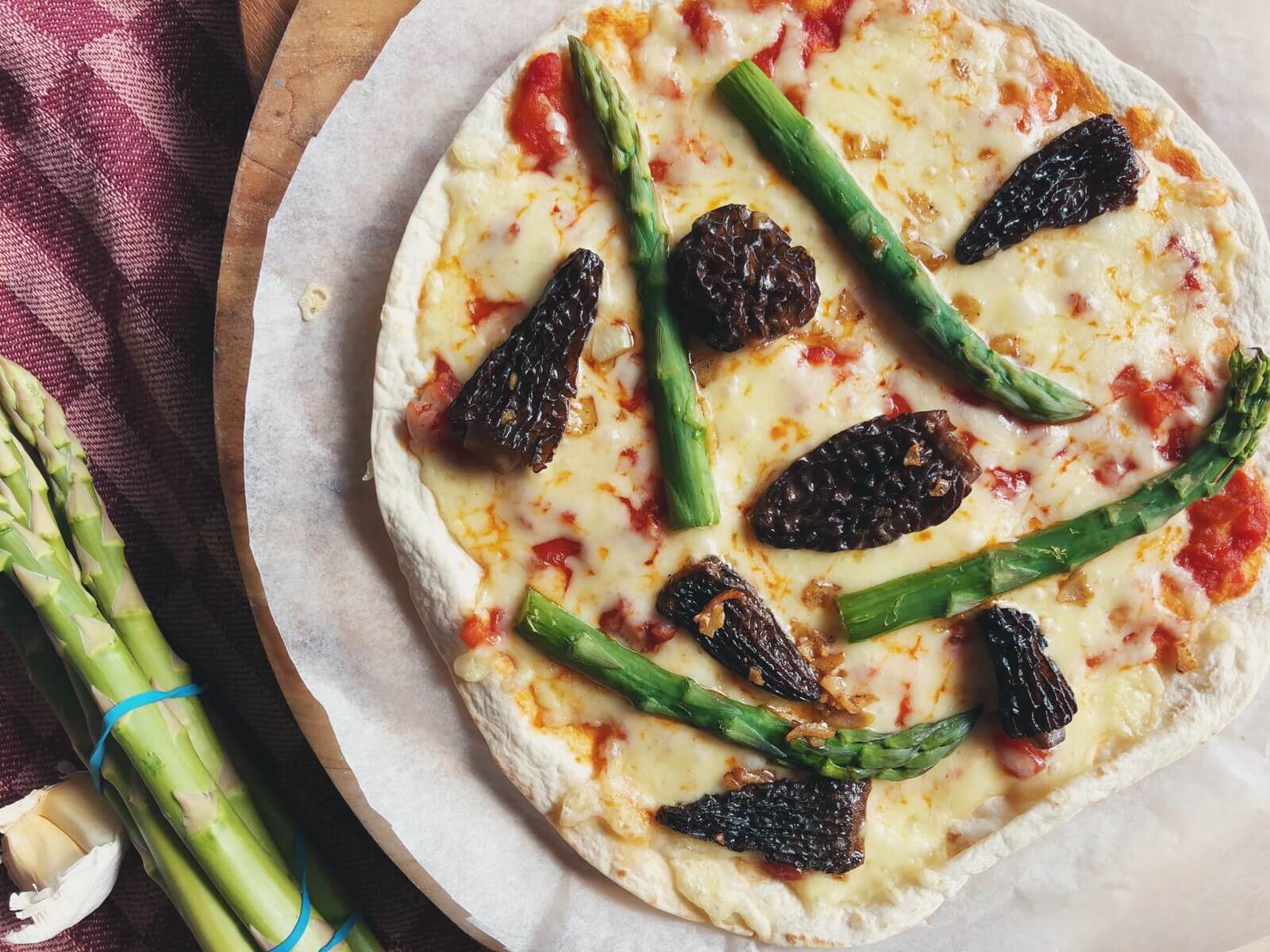 tortilla pizza med morkler