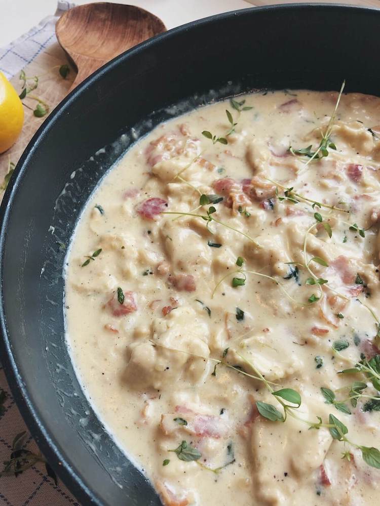 Flødestuvning med Kæmpe-Støvbold ingredienser