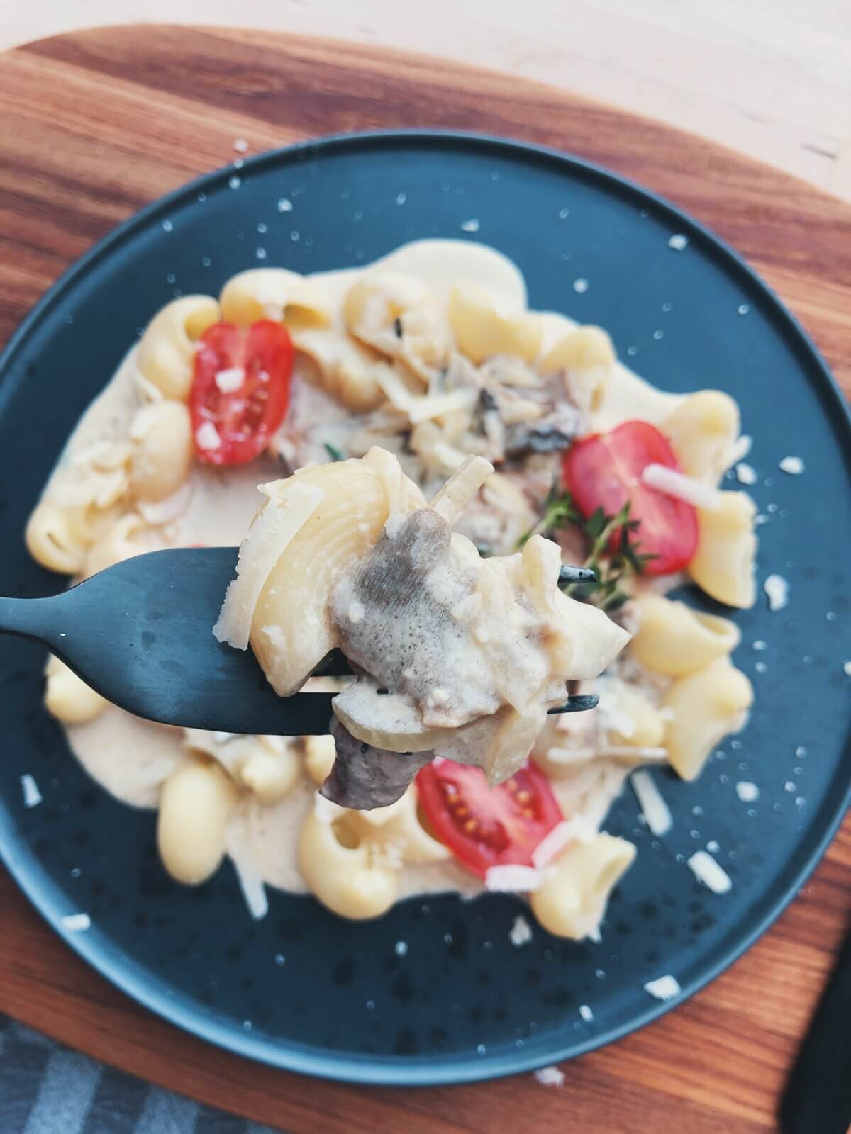 Svampepasta med Karl Johan opskrift