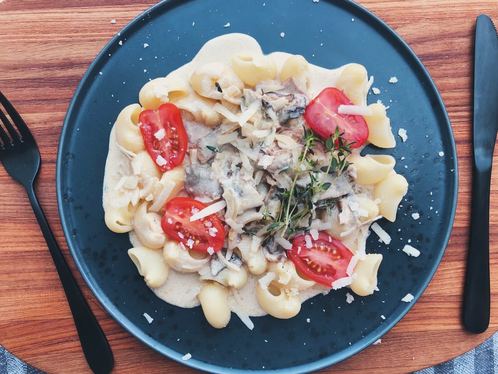 Svampepasta med Karl Johan