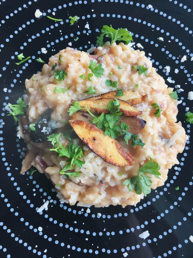 Risotto med Brunstokket Rørhat og persille opskrift
