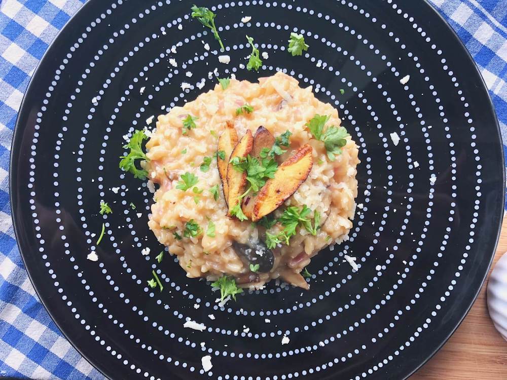 Risotto med Brunstokket Rørhat og persille